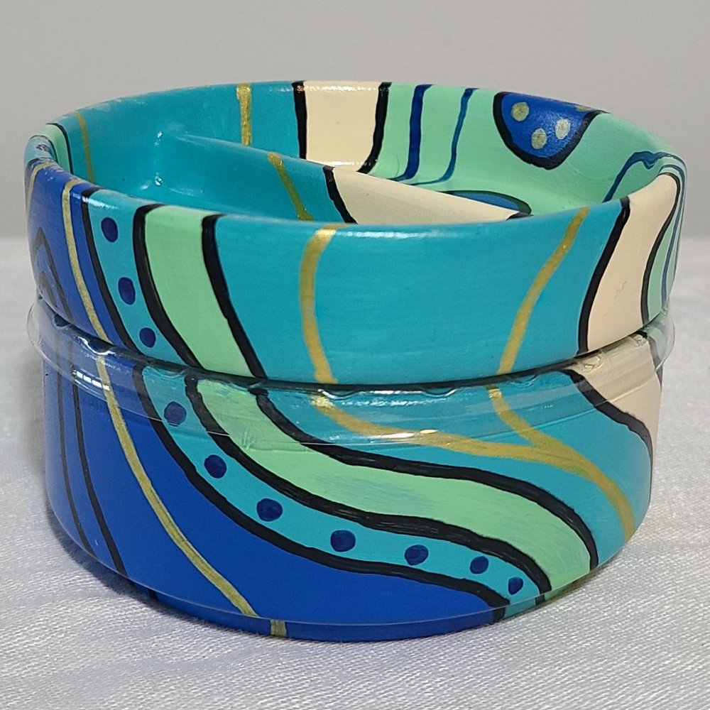 NWOT, two-piece, hand-painted trinket box